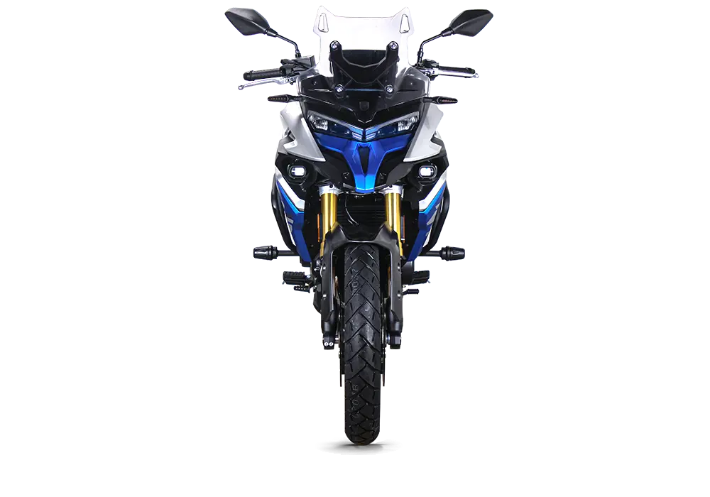 front view, klein blue